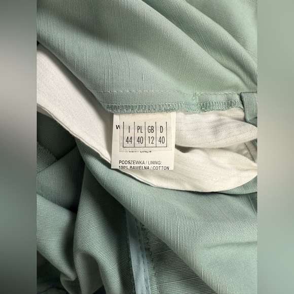 DENI CLER Mint Green paperbag waist cropped pants size 8 - Picture 8 of 12